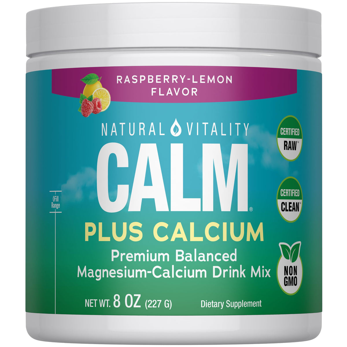 Poudre Calm Magnésium Plus Calcium Natural Vitality en sachet de 181g