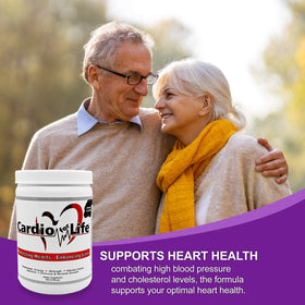 Poudre CardioForLife 455g mélangée dans un verre d'eau