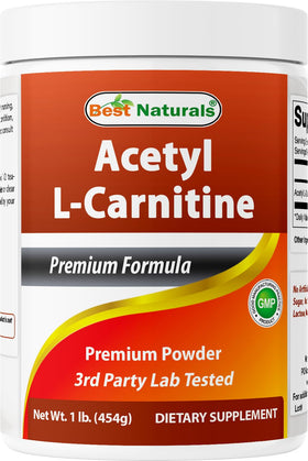 Poudre d'acétyl L-carnitine Best Naturals 499g vue avant