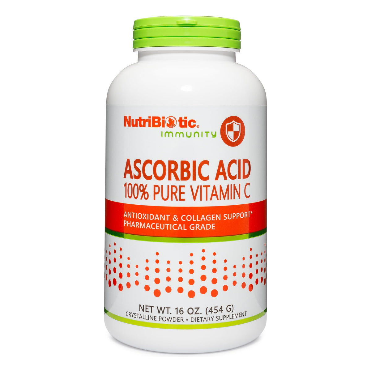 Poudre d'acide ascorbique NutriBiotic 2000 mg 522 g vue avant