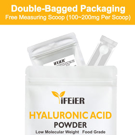 Poudre d'Acide Hyaluronique iFEiER 50g avec étiquette