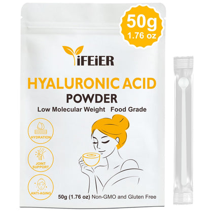 Poudre d'Acide Hyaluronique iFEiER 50g vue avant