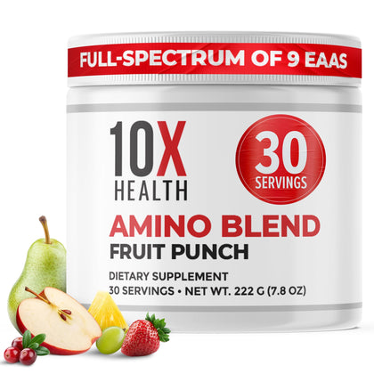 Poudre d'acides aminés 10X Health 30 portions saveur fruit punch