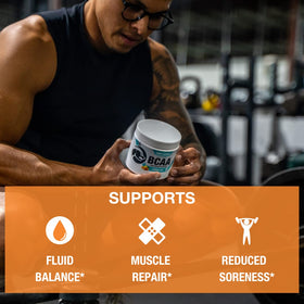 Poudre d'acides aminés Honey Badger BCAA + EAA avec cuillère doseuse