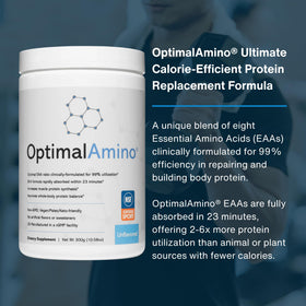 Poudre d'acides aminés OptimalAmino sur une cuillère