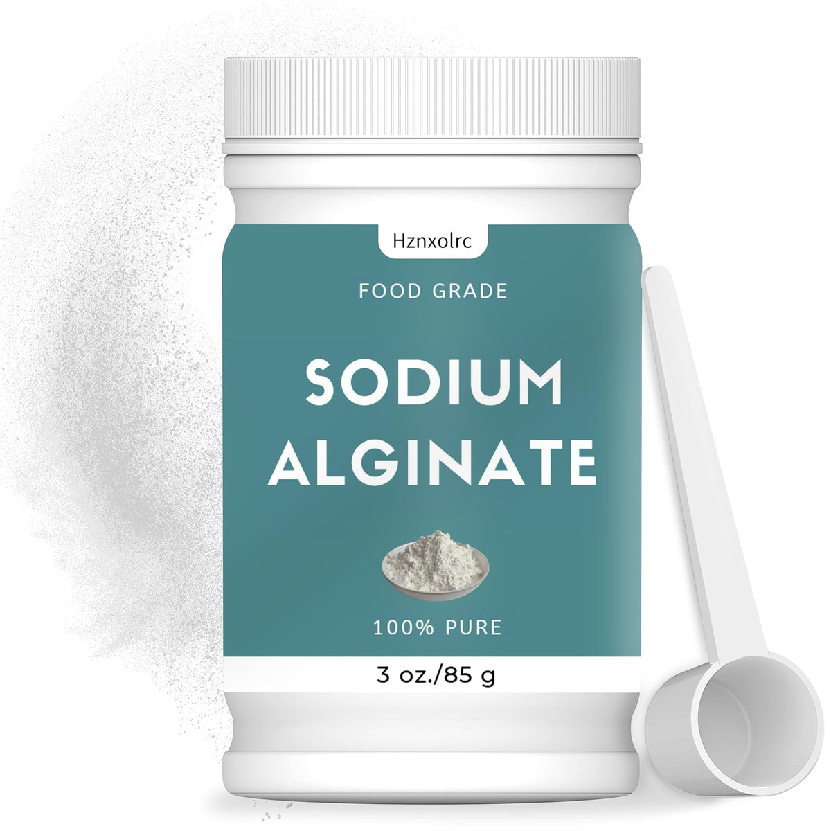 Poudre d'alginate de sodium Hznxolrc 109g vue de face
