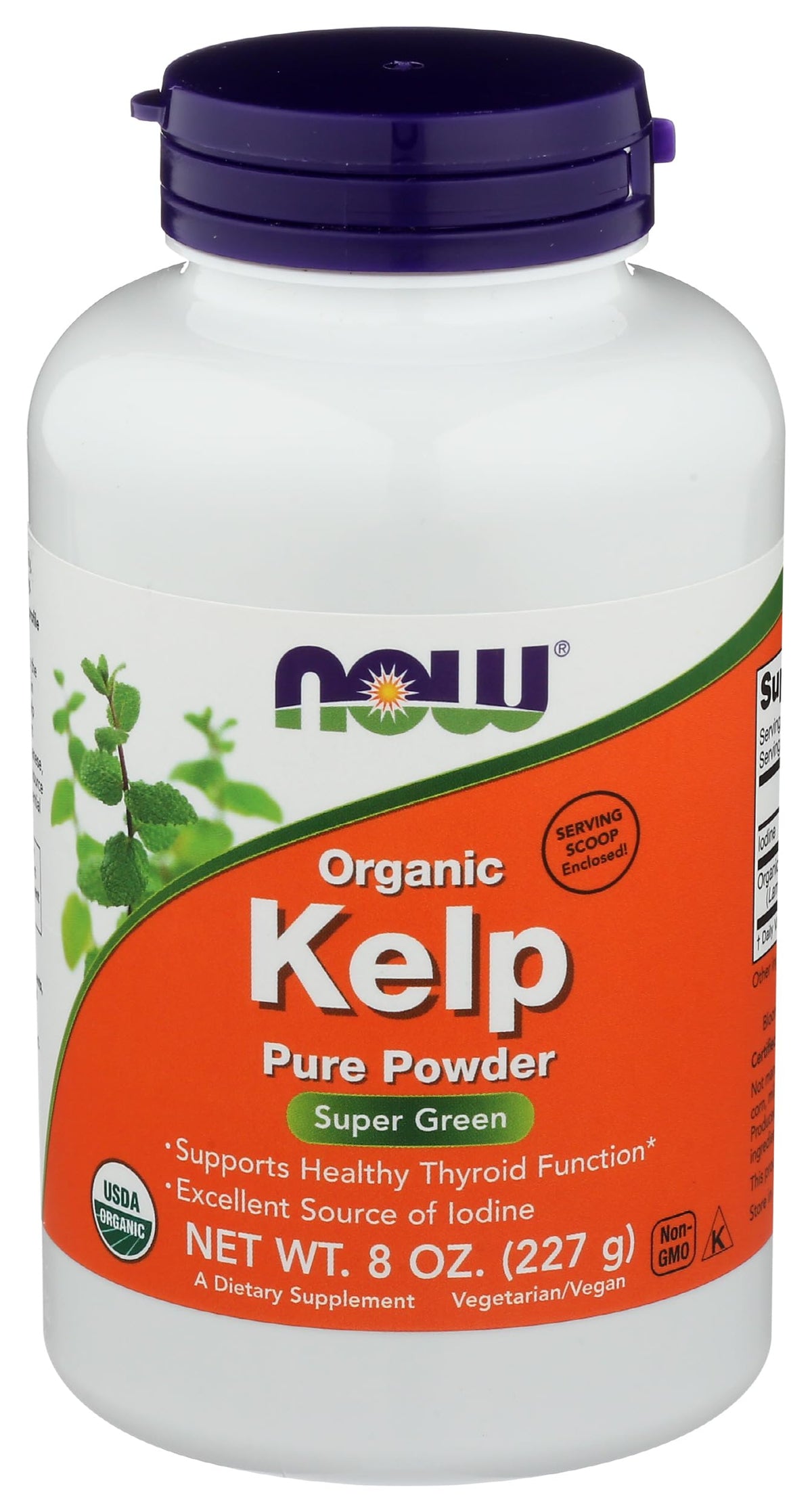 Poudre d'Algue Kelp Bio NOW Foods 8 oz avant