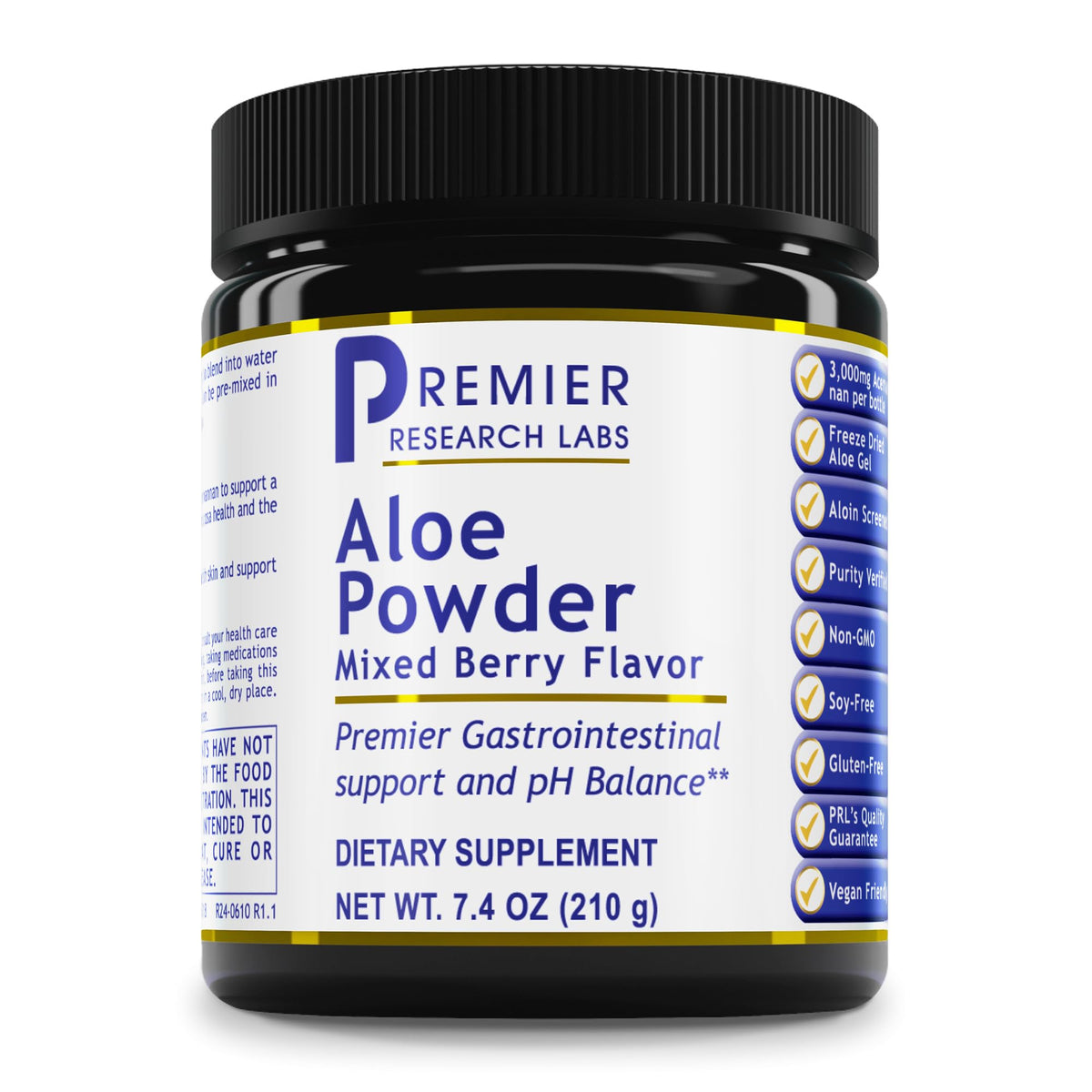 Poudre d'Aloe Vera Premier Research Labs 272g - vue de face