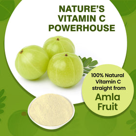 Poudre d'Amla Bio dans un bol en bois