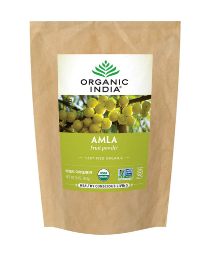 Poudre d'Amla Bio ORGANIC INDIA 472g vue de face