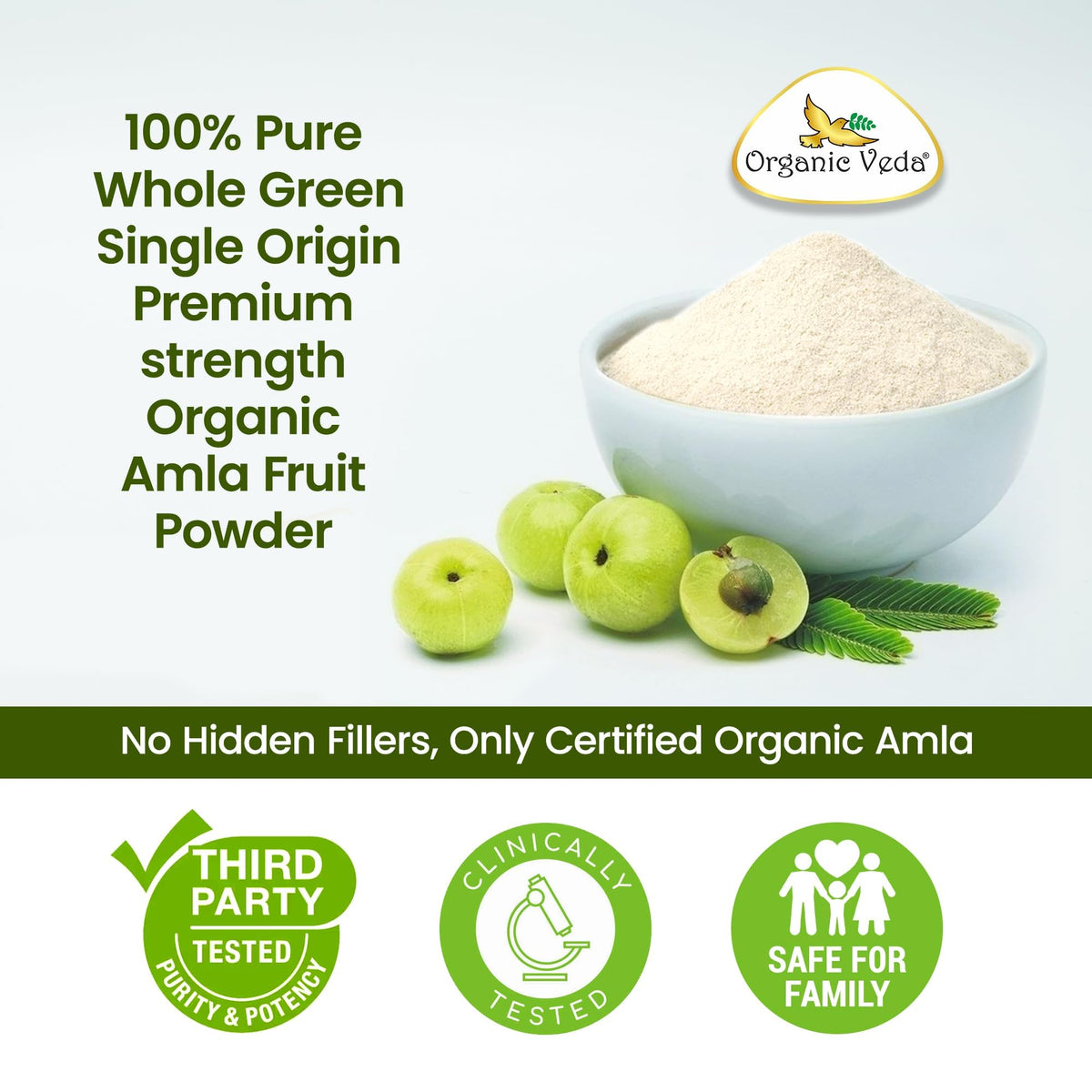 Poudre d'Amla Bio Organic Veda avec des fruits d'Amla