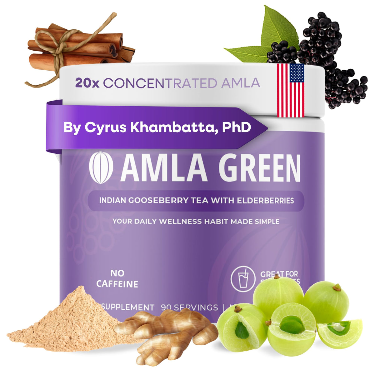 Poudre d'Amla Green 20x concentrée 130g vue de face