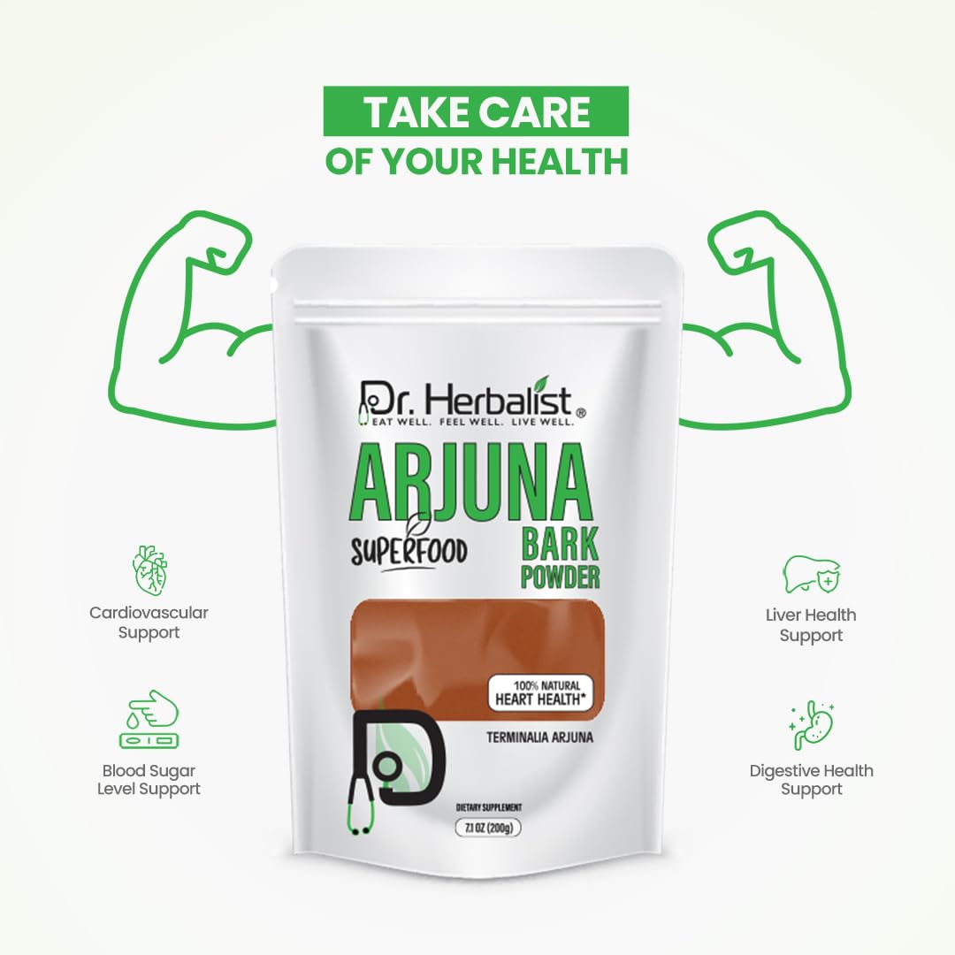 Poudre d'Arjuna Dr. HERBALIST 200g vue de côté