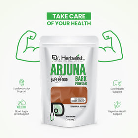 Poudre d'Arjuna Dr. HERBALIST 200g vue de côté