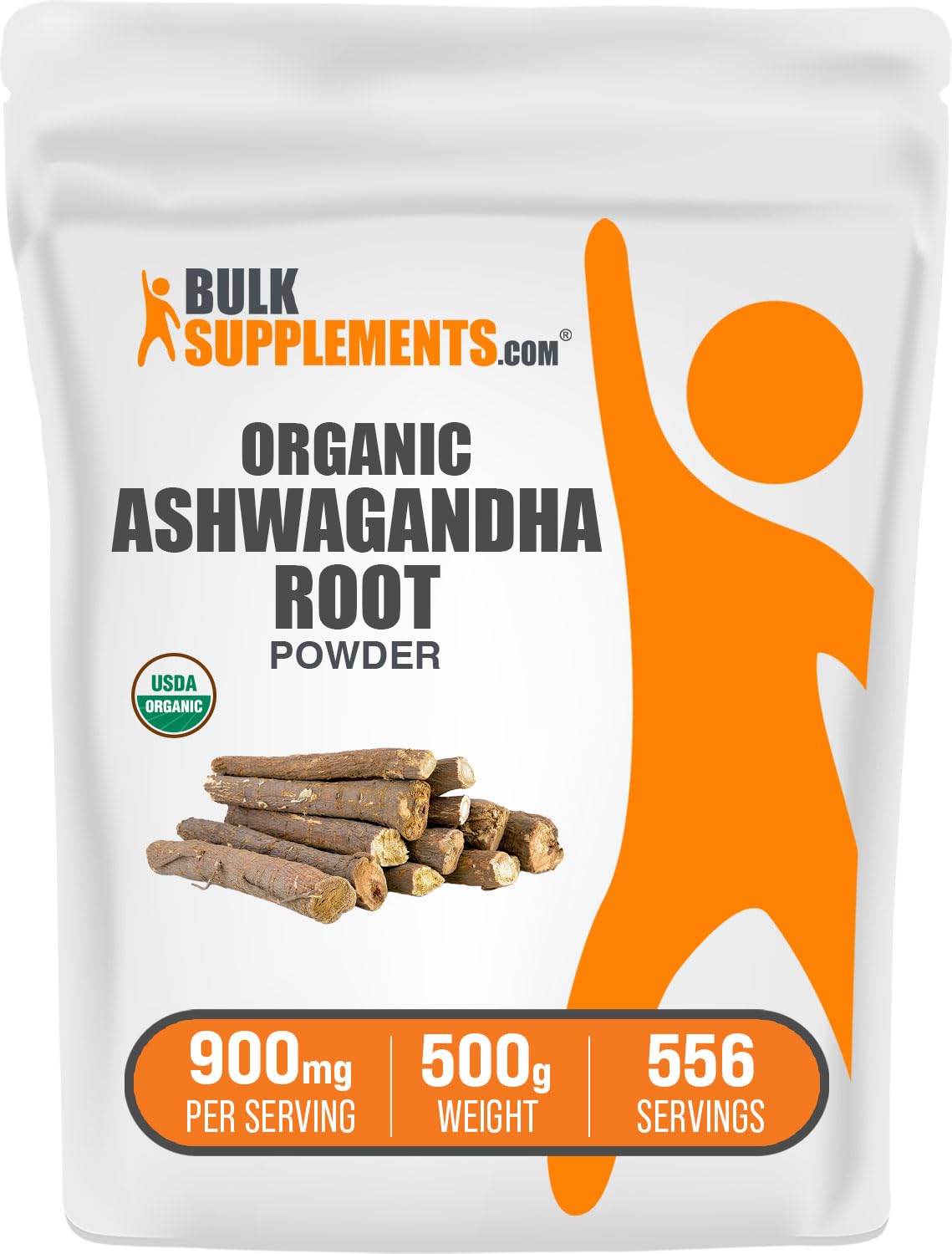 Poudre d'Ashwagandha Bio BulkSupplements vue avant