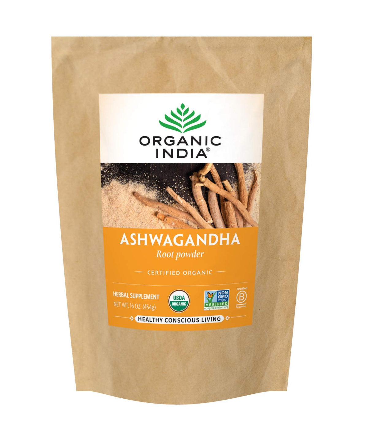 Poudre d'Ashwagandha ORGANIC INDIA 472g en sachet