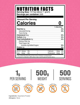Poudre d'aspartame BulkSupplements 500g en cuisine