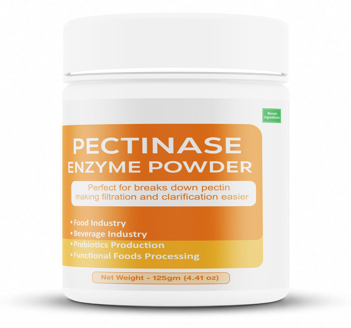 Poudre d'enzyme pectinase 125g vue de face avec emballage