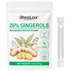 Poudre d'extrait de gingembre 20% iReaLax dans son sachet refermable