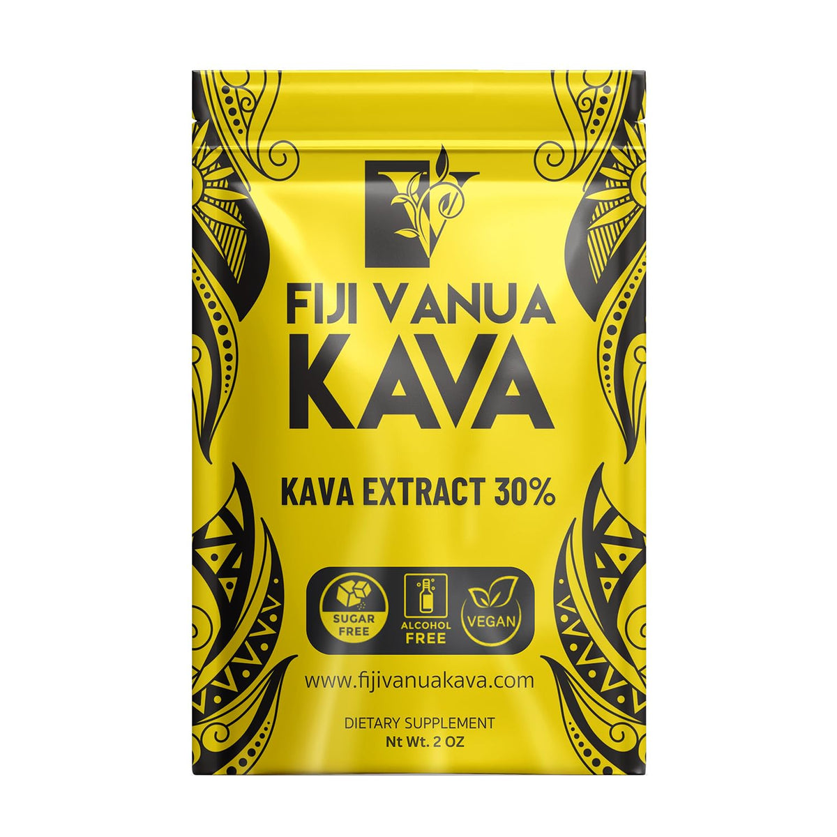 Poudre d'extrait de kava Fiji Vanua Kava 30% kavalactones, vue de face
