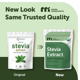 Poudre d'extrait de stevia bio Micro Ingredients 118g avec doseur