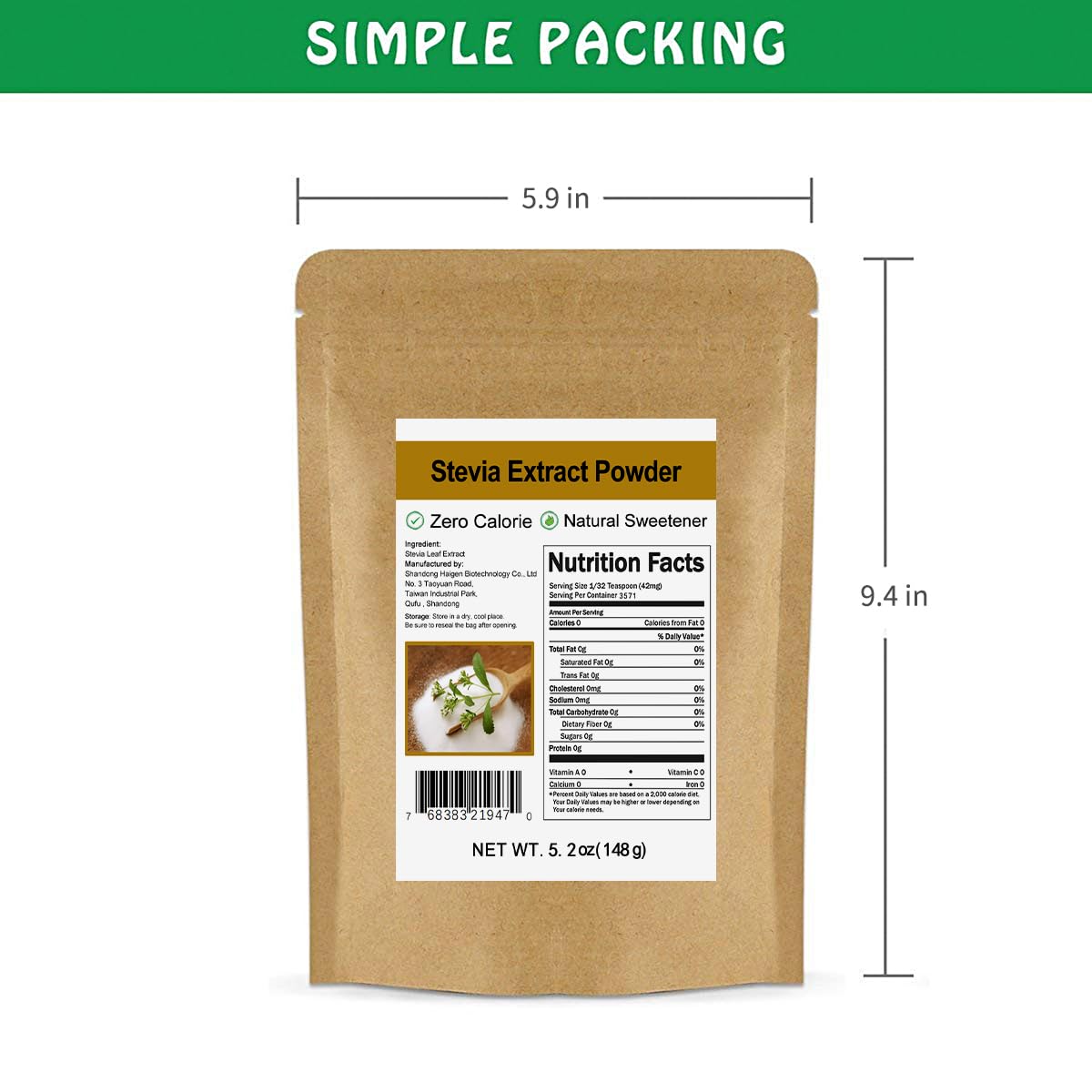 Poudre d'extrait de stevia CCnature utilisée dans une recette de dessert