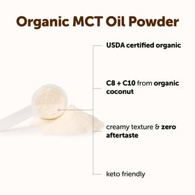 Poudre d'Huile MCT Bio Micro Ingredients 240g avec cuillère incluse