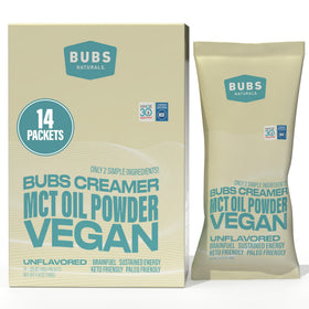 Poudre d'huile MCT BUBS Naturals sachets avec emballage