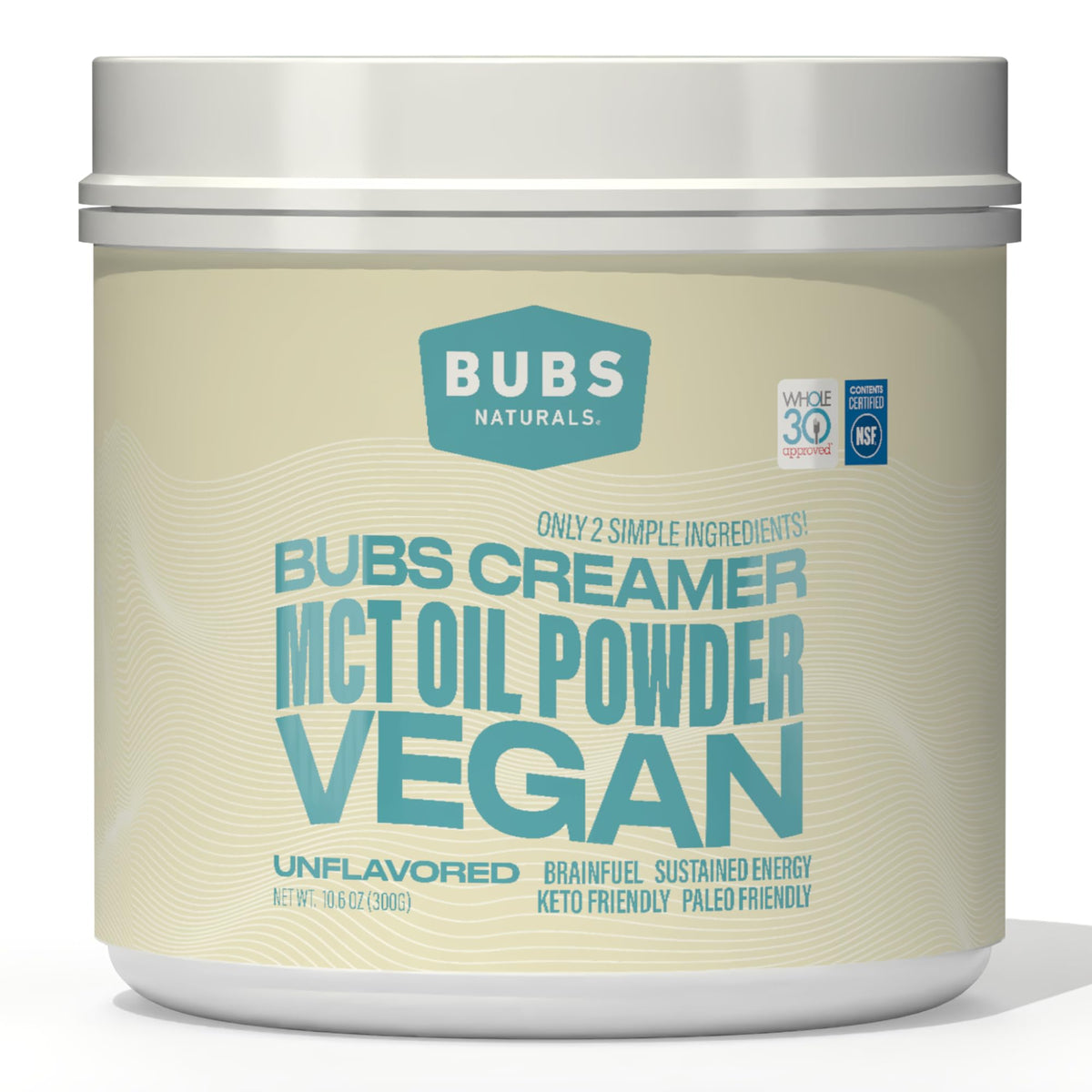 Poudre d'huile MCT BUBS Naturals vue de face dans son emballage