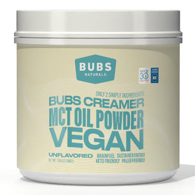 Poudre d'huile MCT BUBS Naturals vue de face dans son emballage