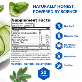 Poudre d'huile MCT C8 BioTrust dans une recette de smoothie