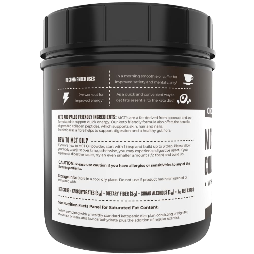 Poudre d'Huile MCT Chocolat 572g dans un smoothie
