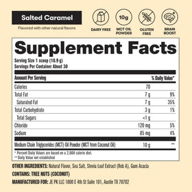 Poudre d'Huile MCT Perfect Keto à côté d'un shaker