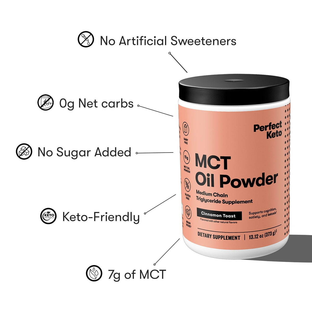 Poudre d'Huile MCT Perfect Keto dans un smoothie