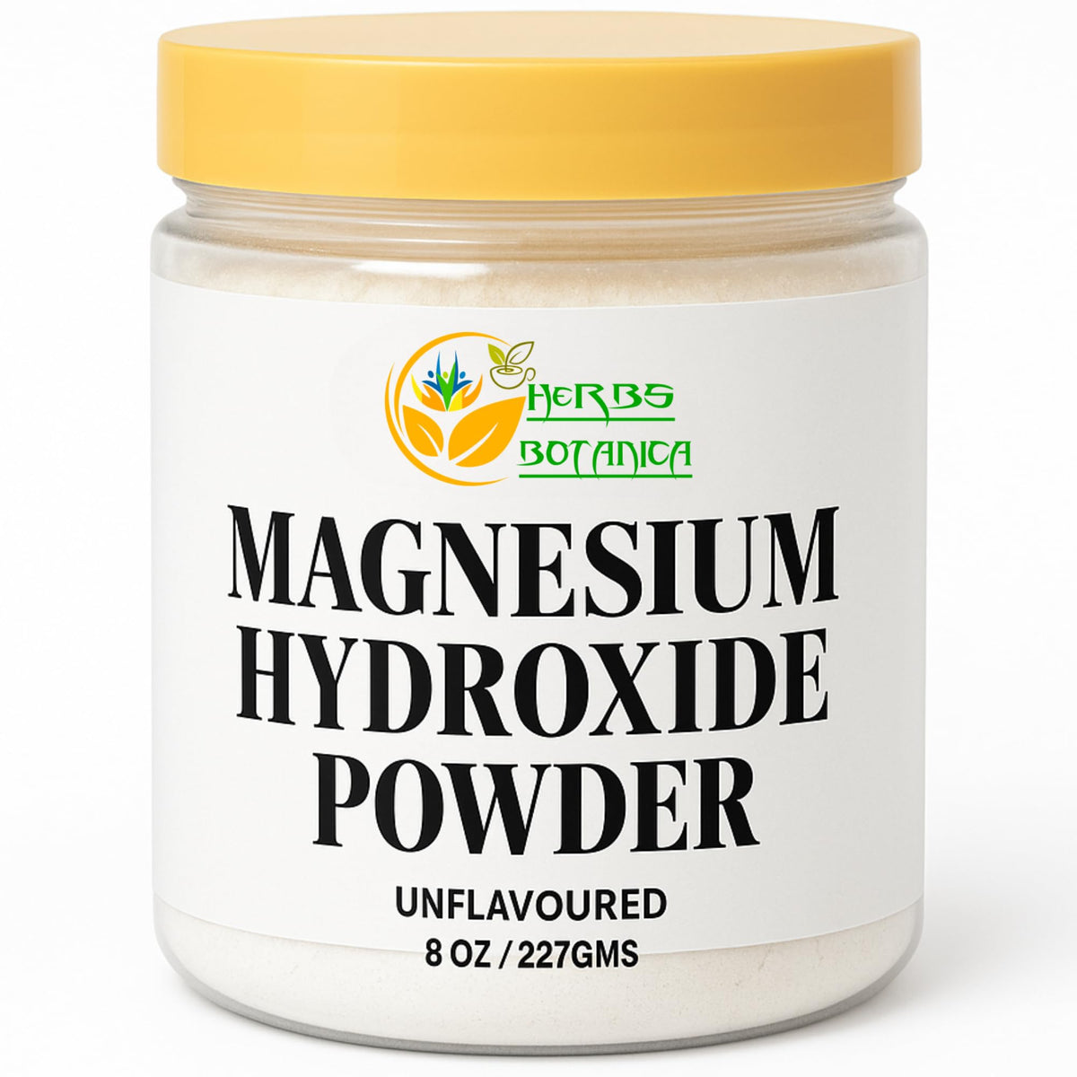 Poudre d'hydroxyde de magnésium Herbs Botanica 281g sachet avant