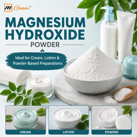 Poudre d'Hydroxyde de Magnésium mGanna avec un verre d'eau