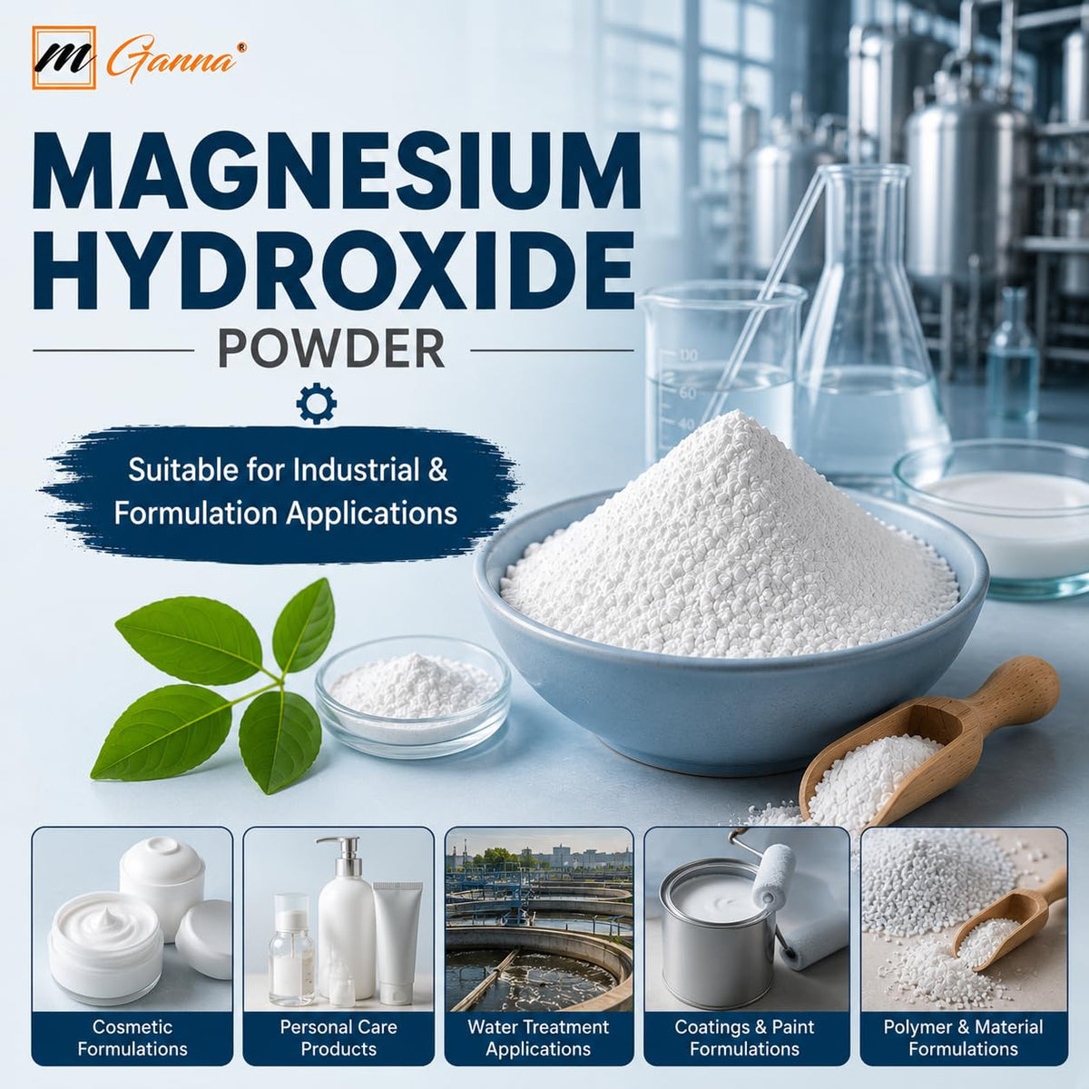 Poudre d'Hydroxyde de Magnésium mGanna sur une table