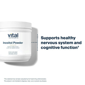 Poudre d'Inositol Vital Nutrients 3800mg 56 portions vue de côté