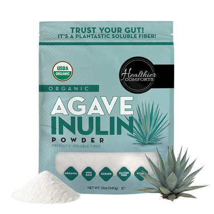 Poudre d'inuline bio Healthier Comforts 349g vue de face