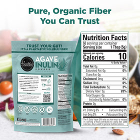 Poudre d'inuline bio Healthier Comforts avec des ingrédients naturels