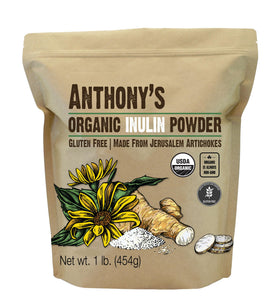 Poudre d'inuline biologique Anthony's 465g vue avant