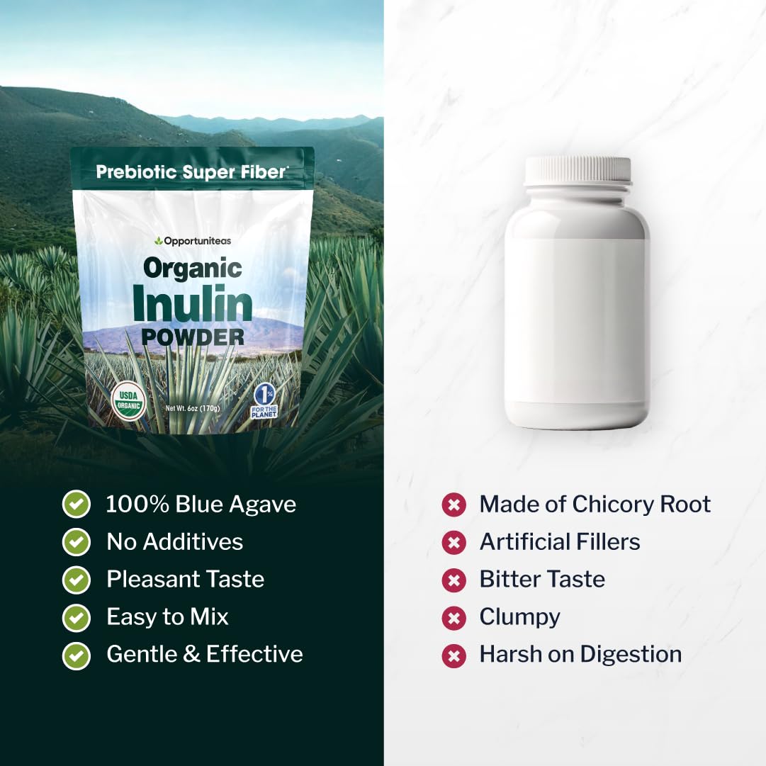 Poudre d'inuline d'agave bio ajoutée à un smoothie
