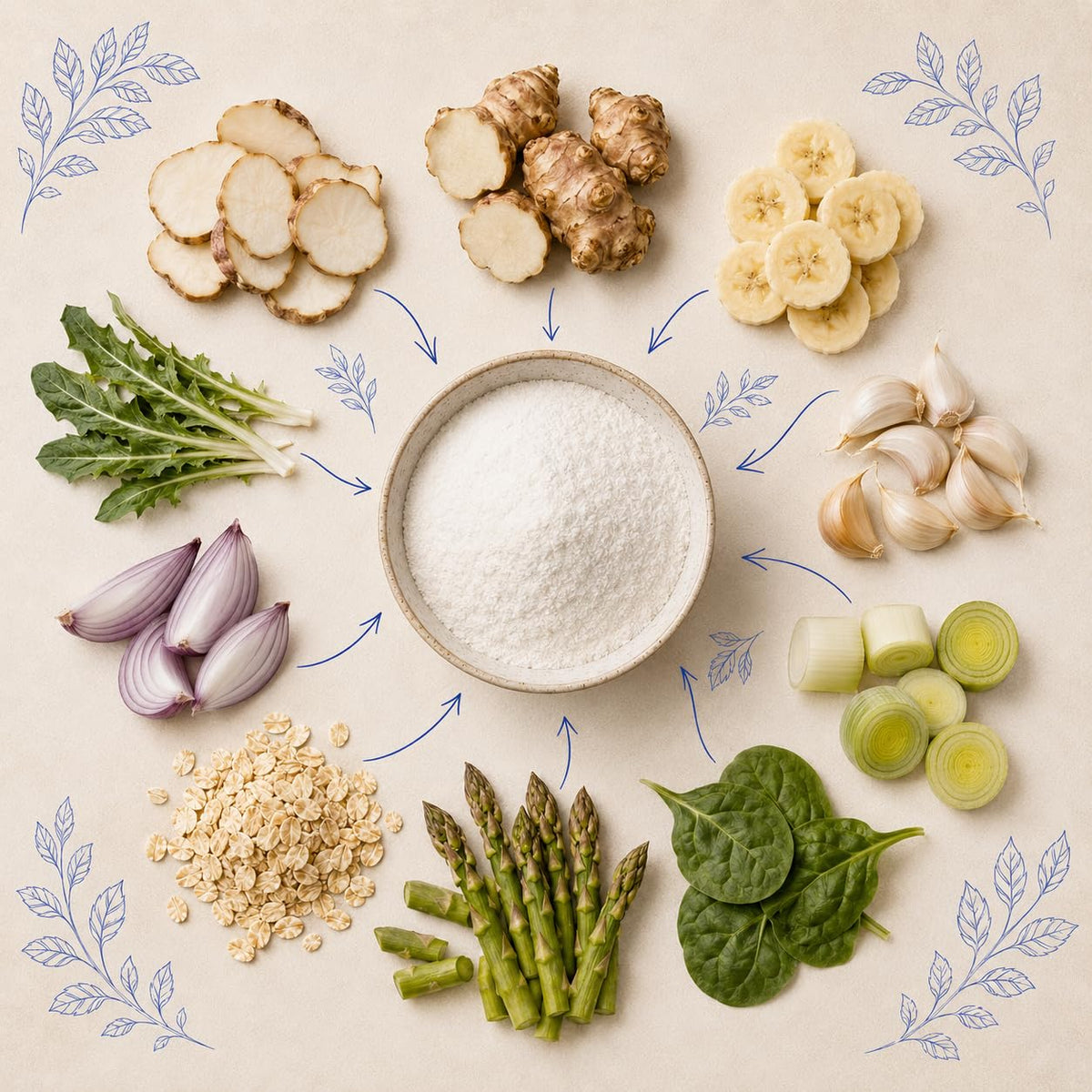 Poudre d'inuline YOLEEZ dans une recette de pâtisserie sur une table