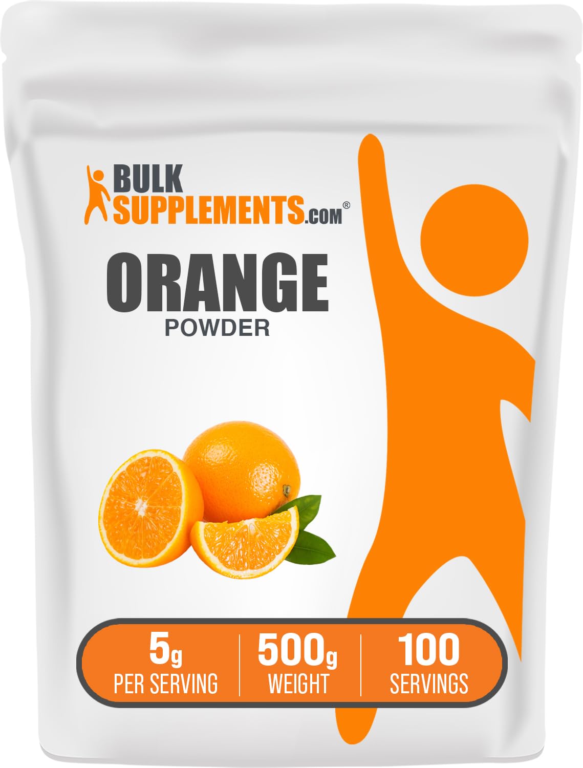 Poudre d'Orange BulkSupplements 500g vue de face