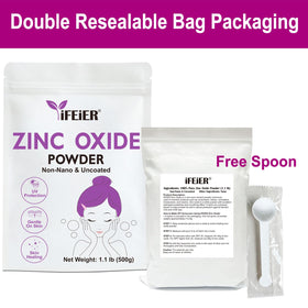 Poudre d'oxyde de zinc iFEiER 500g avec accessoires de soin