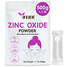 Poudre d'oxyde de zinc iFEiER 500g vue de face dans son emballage
