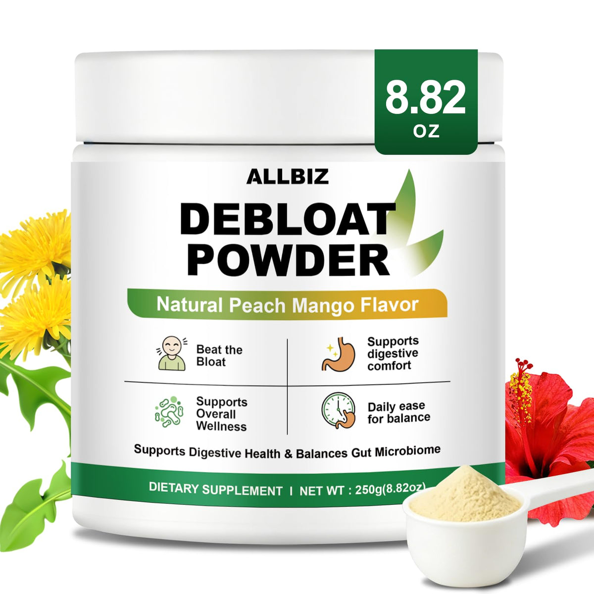 Poudre dé ALLBIZ 250g vue de face avec étiquette