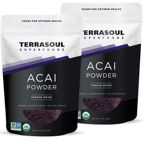Poudre de baies d'açaï Terrasoul Superfoods 4 oz vue de face