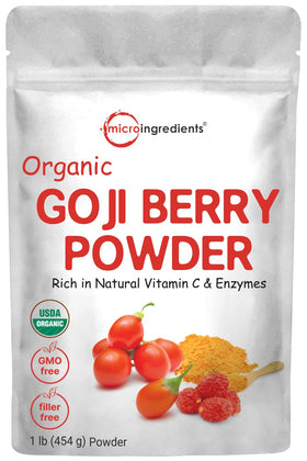Poudre de Baies de Goji Bio Micro Ingredients 472g vue de face