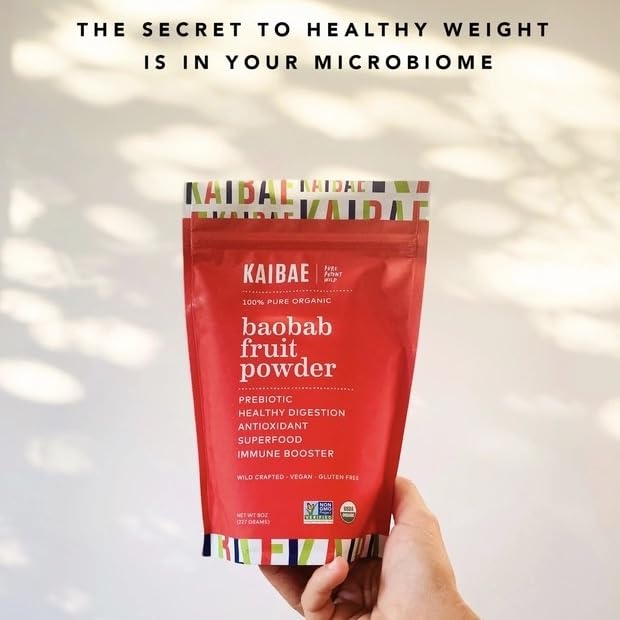 Poudre de baobab bio KAIBAE 231g avec un yaourt